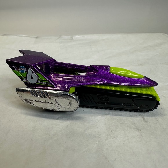 Hot Wheels Other - Hot Wheels Tread Air Space Race Purple‎ Green Diecast Tank Car 2009 Mattel 1186